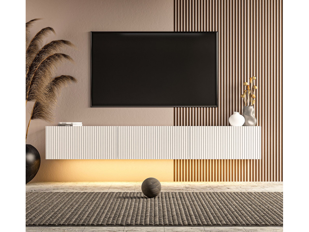 Mobile TV in legno "Ada" - 180 x 31 x 29 cm - Bianco