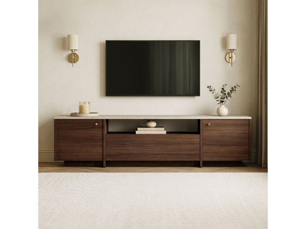 Mobile TV in legno "Alvar" - 180 x 35 x 46 cm - Travertino