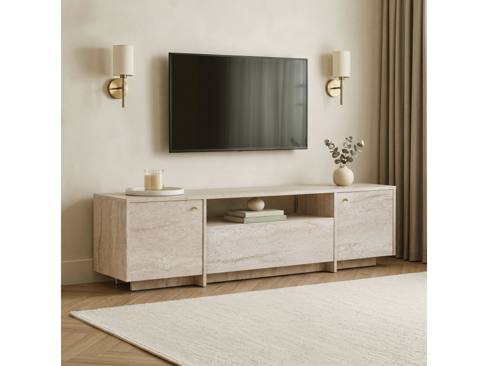 Mobile TV in legno "Alvar" - 180 x 35 x 46 cm - Beige