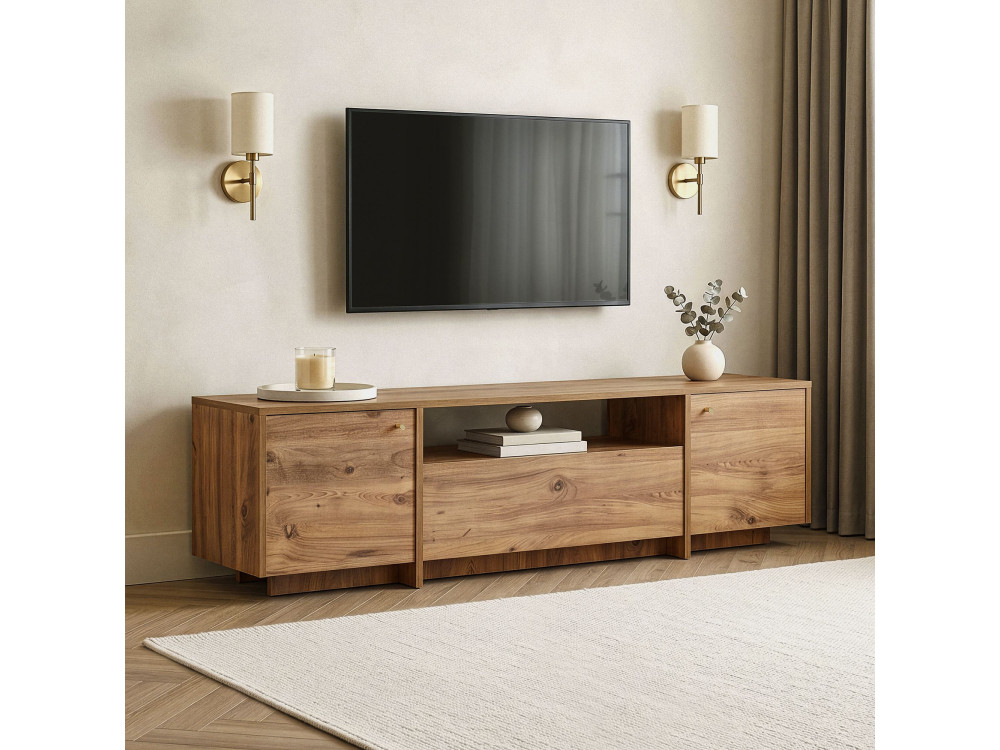 Mobile TV in legno "Alvar" - 180 x 35 x 46 cm - Pino dell'Atlantico