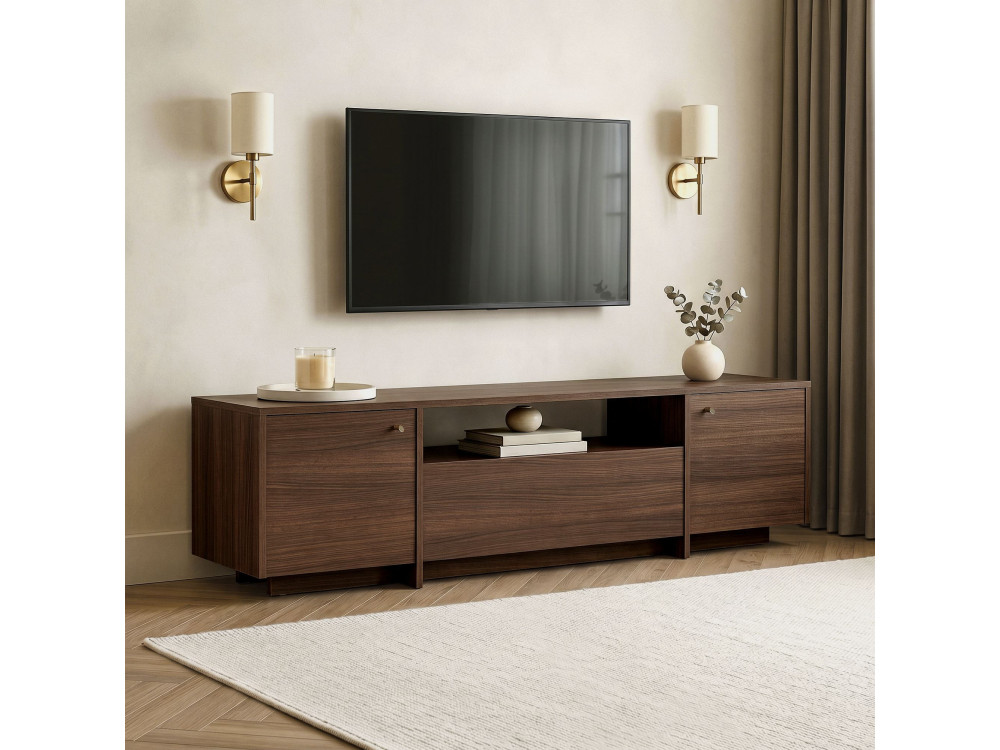 Mobile TV in legno "Alvar" - 180 x 35 x 46 cm - Marrone