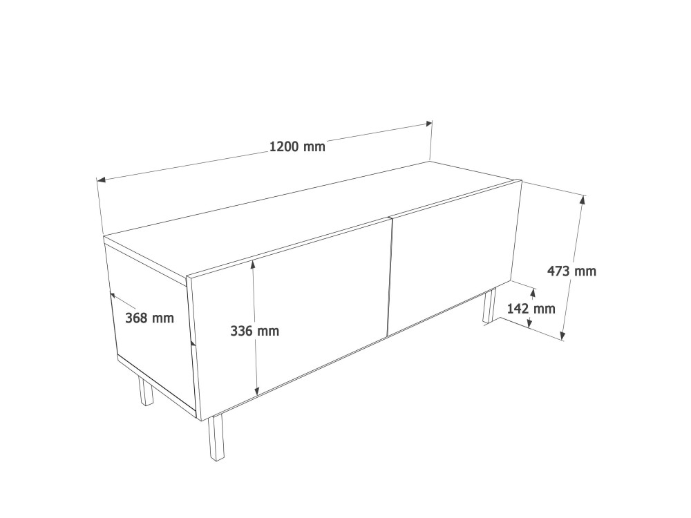 Mobile TV in legno "Coast" - 120 x 47,3 x 36,8 cm - Sabbia