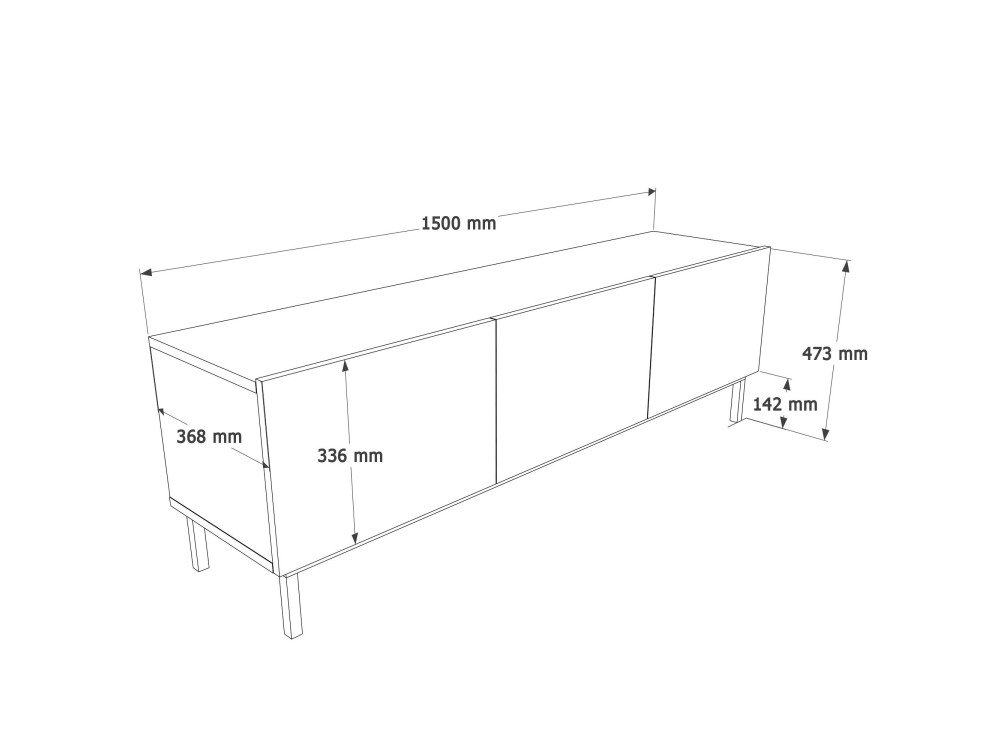 Mobile TV in legno "Coast" - 150 x 37 x 48 cm - Beige