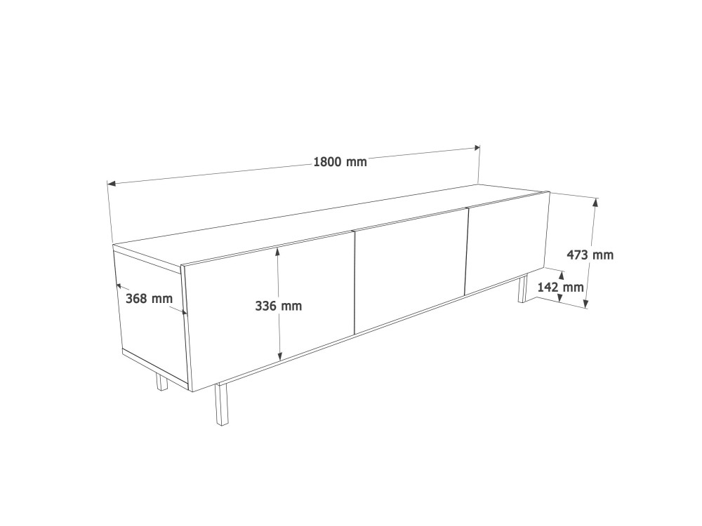 Mobile TV in legno "Coast" - 180 x 37 x 47 cm - Beige