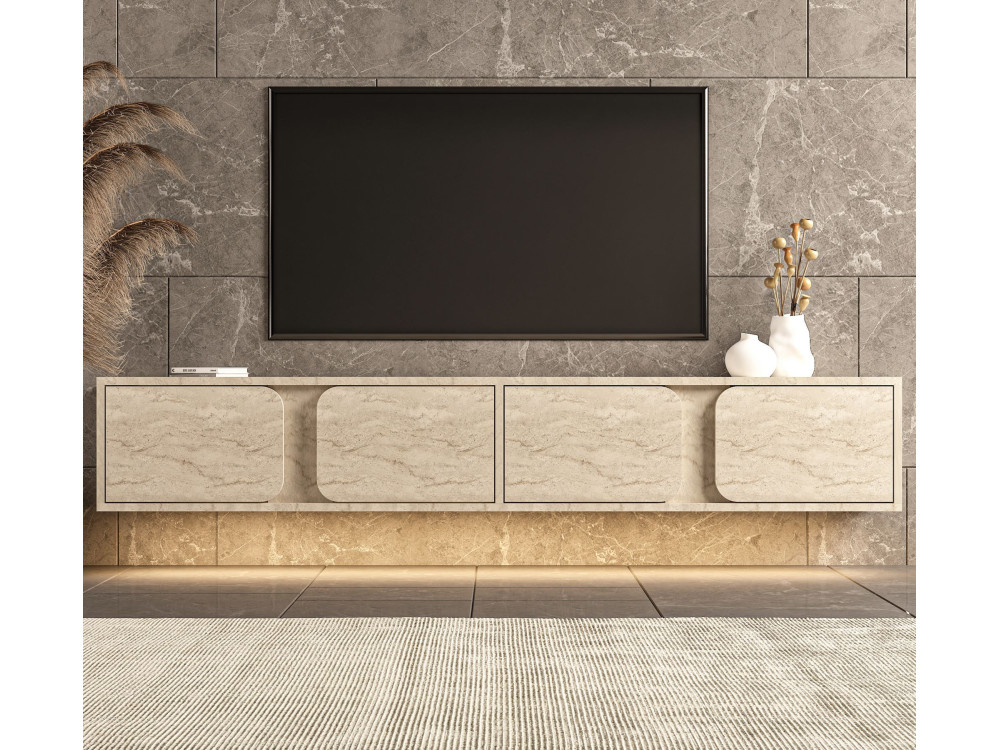 Mobile TV in legno "Helen" - 180 x 30 x 30 cm - Beige