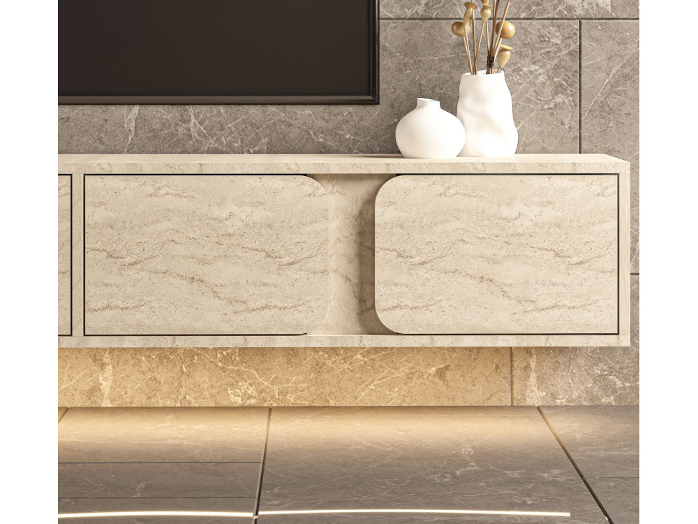 Mobile TV in legno "Helen" - 180 x 30 x 30 cm - Beige
