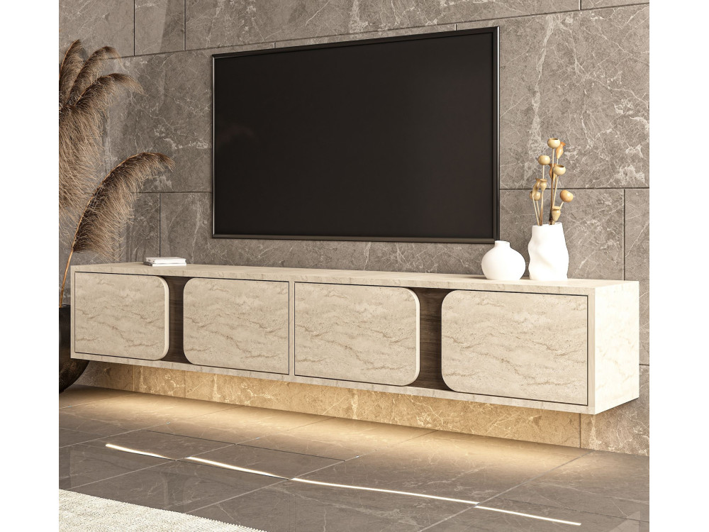 Mobile TV in legno "Helen" - 180 x 30 x 30 cm - Travertino