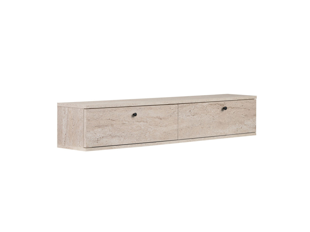 Mobile TV in legno "Linea 140" - 140 x 25 x 25 cm - Travertino