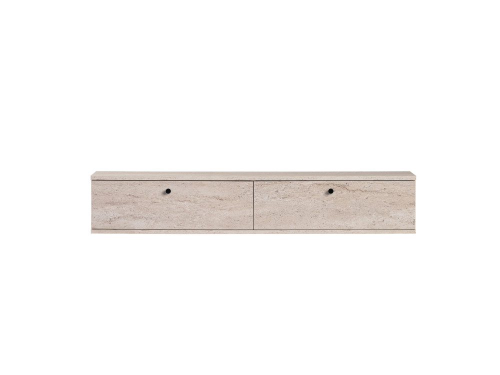 Mobile TV in legno "Linea 140" - 140 x 25 x 25 cm - Travertino