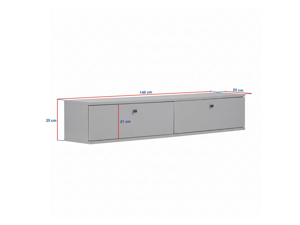 Mobile TV in legno "Ligne 140" - 140 x 25 x 25 cm - Marrone