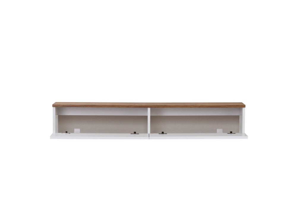 Mobile TV in legno "Ligne 140" - 140 x 25 x 25 cm - Bianco