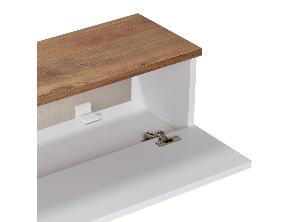 Mobile TV in legno "Ligne 140" - 140 x 25 x 25 cm - Bianco