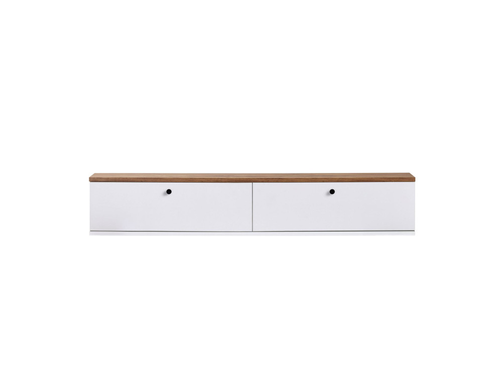 Mobile TV in legno "Ligne 140" - 140 x 25 x 25 cm - Bianco
