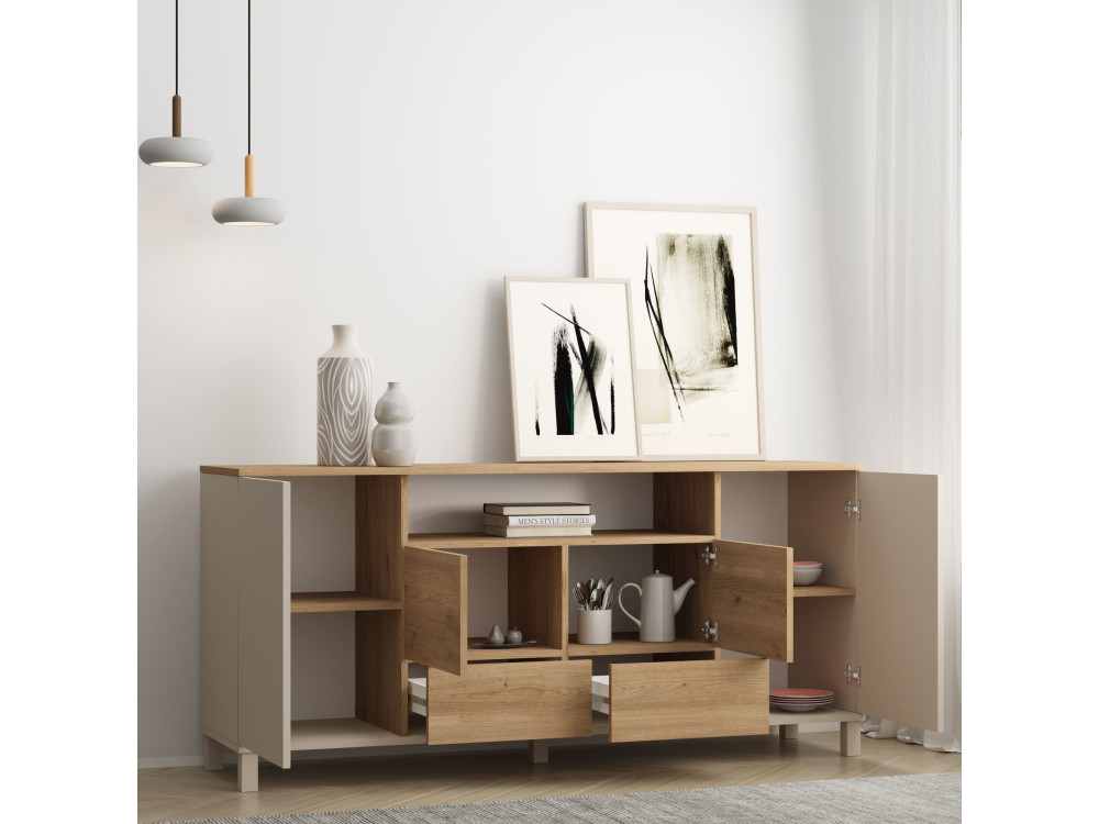 Consolle in legno "Mood" - 180 x 44 x 82 cm - Beige