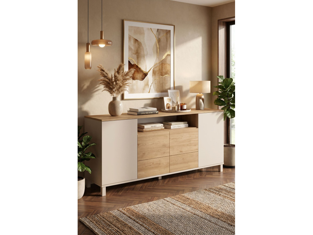 Consolle in legno "Mood" - 180 x 44 x 82 cm - Beige