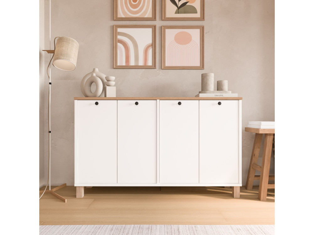 Consolle in legno "Nord" - 120 x 29 x 74 cm - Bianco