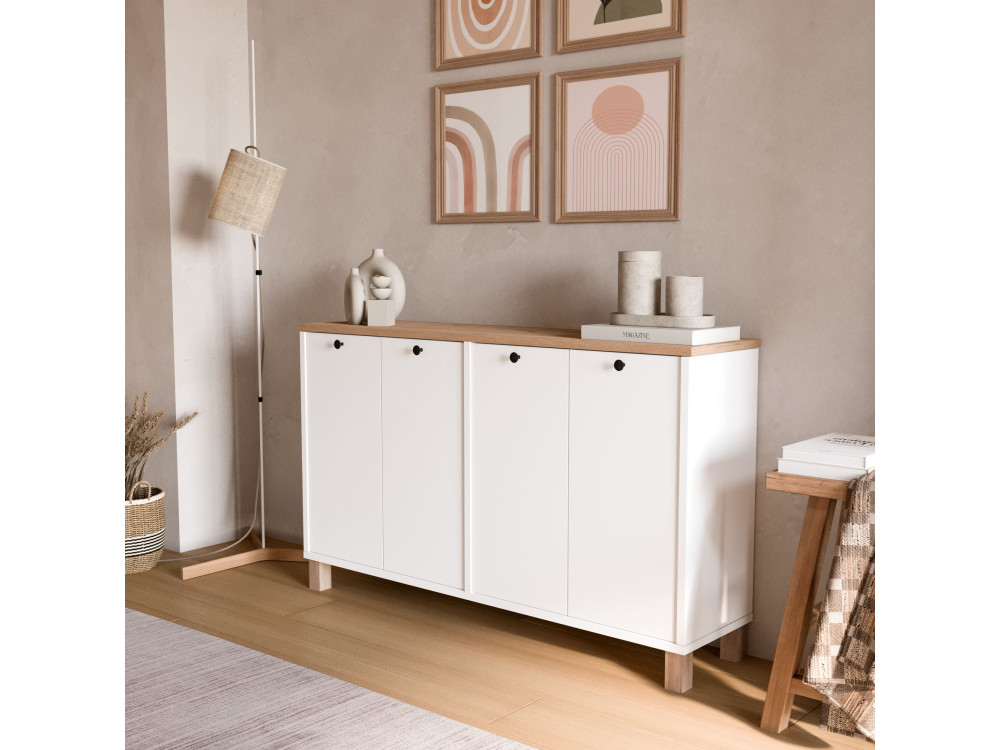 Consolle in legno "Nord" - 120 x 29 x 74 cm - Bianco