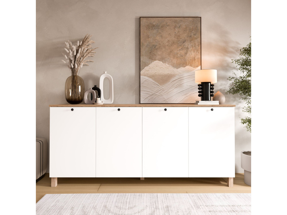 Consolle in legno "Nord" - 180 x 42 x 80 cm - Bianco