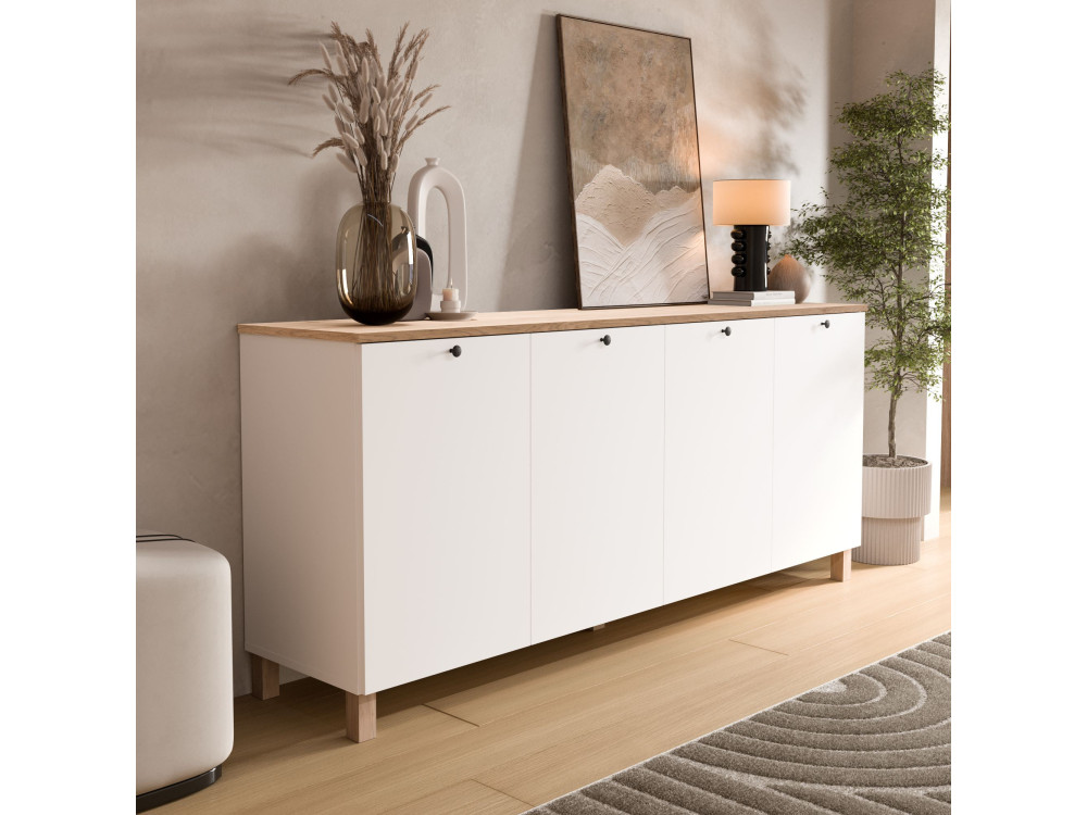 Consolle in legno "Nord" - 180 x 42 x 80 cm - Bianco
