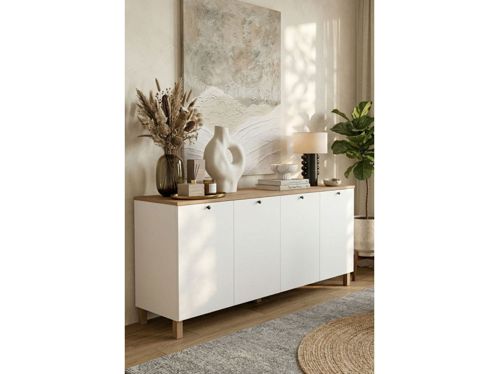 Consolle in legno "Nord" - 180 x 42 x 80 cm - Bianco