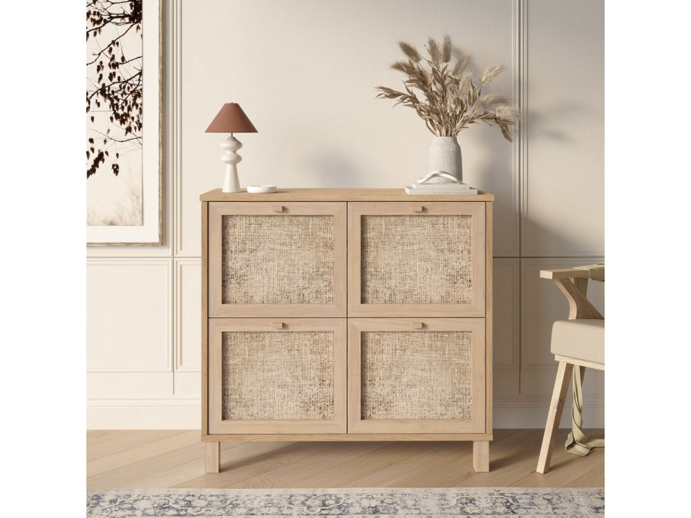 Scarpiere in legno "Dune" - 90 x 35 x 85 cm - Rovere