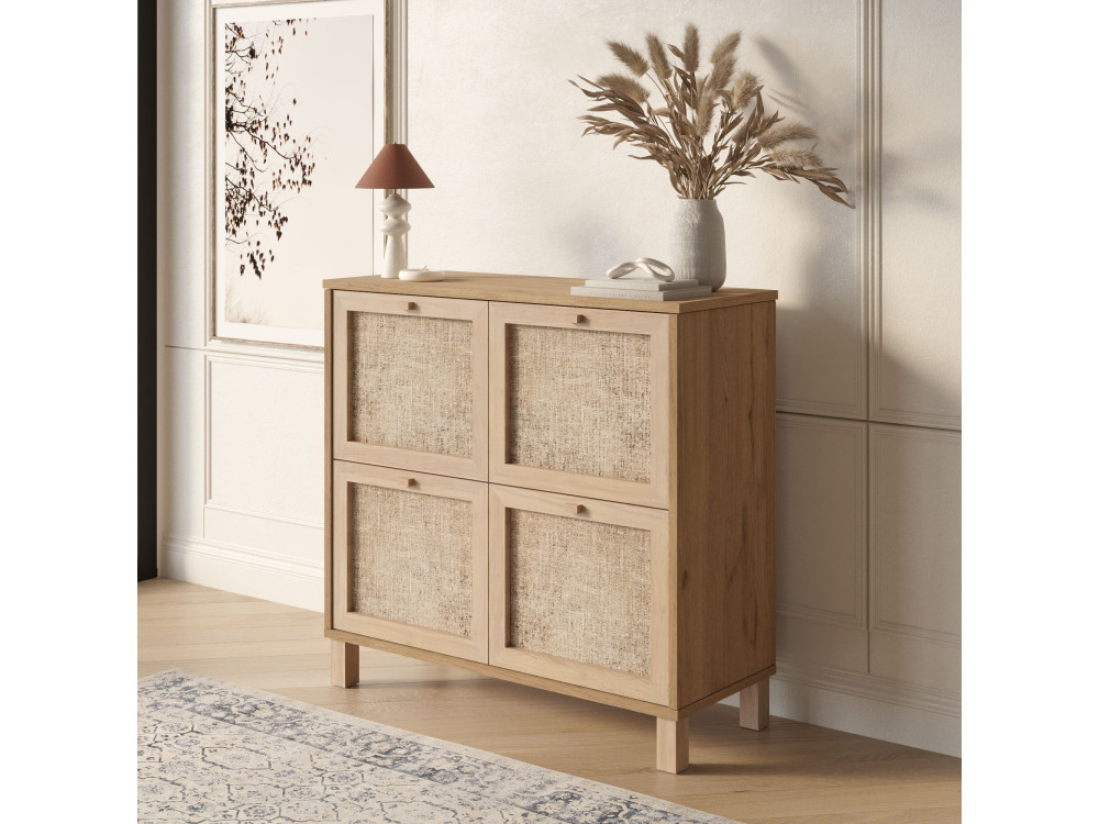 Scarpiere in legno "Dune" - 90 x 35 x 85 cm - Rovere