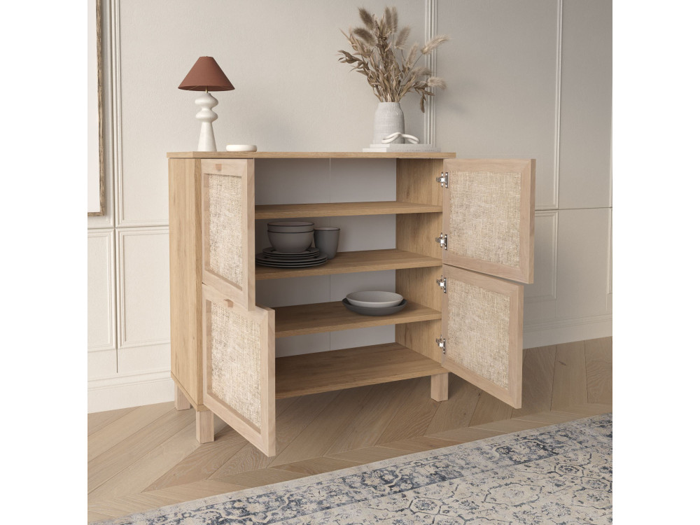 Scarpiere in legno "Dune" - 90 x 35 x 85 cm - Rovere