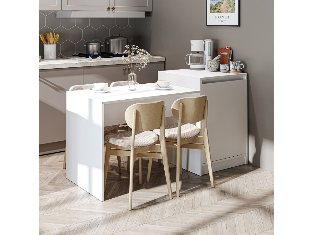 Tavolo da cucina in legno "2784" - 160 x 60 x 85 cm - Bianco