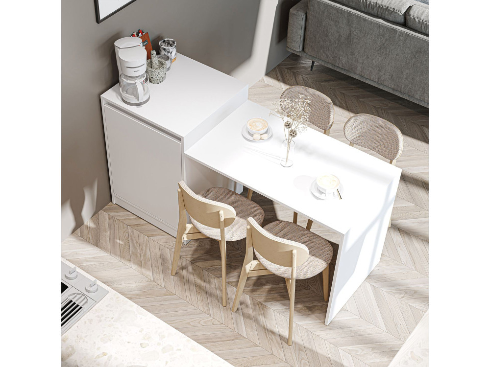 Tavolo da cucina in legno "2784" - 160 x 60 x 85 cm - Bianco