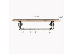 Ripiano in legno per tubi "Boruraf117" - 28 x 14 x 16 cm - Marrone