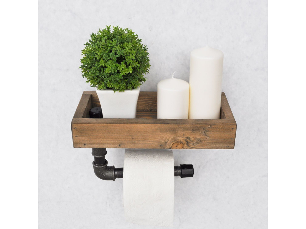 Ripiano in legno per tubi "Boruraf117" - 28 x 14 x 16 cm - Marrone