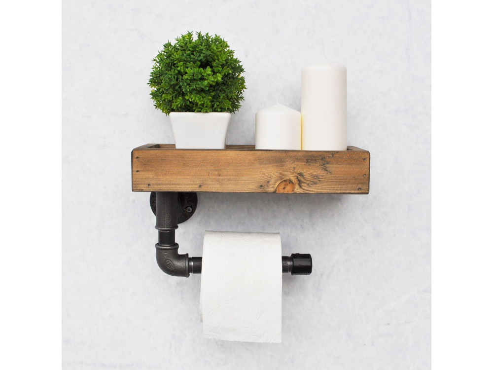 Ripiano in legno per tubi "Boruraf117" - 28 x 14 x 16 cm - Marrone