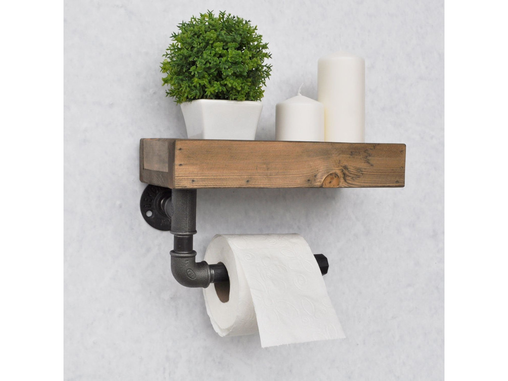 Ripiano in legno per tubi "Boruraf117" - 28 x 14 x 16 cm - Marrone