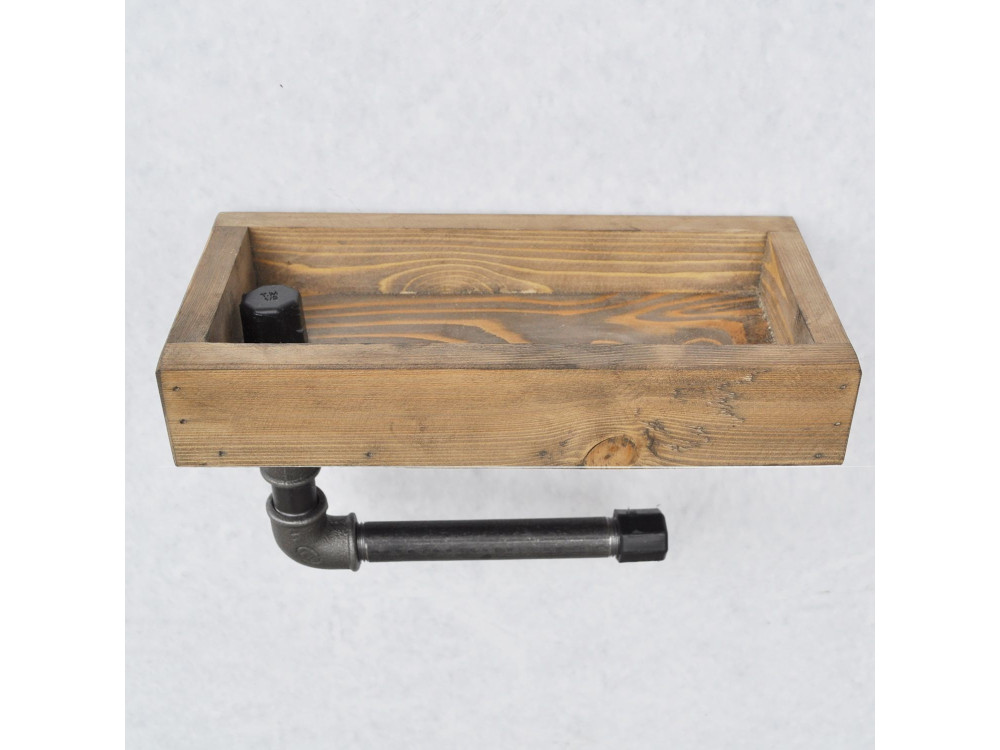 Ripiano in legno per tubi "Boruraf117" - 28 x 14 x 16 cm - Marrone