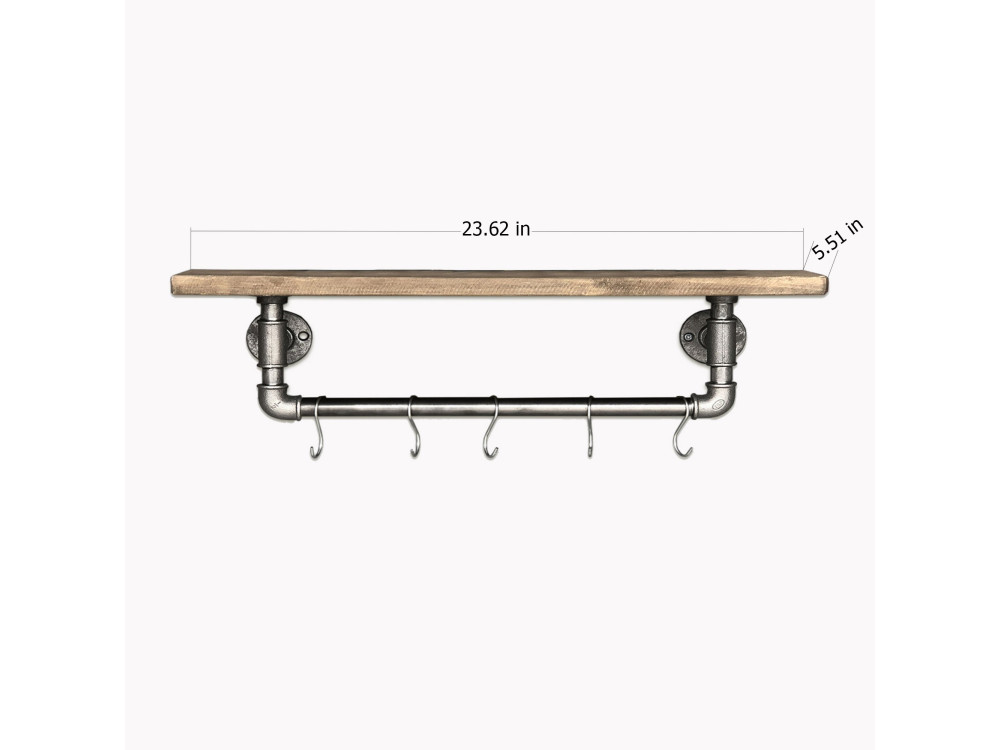 Ripiano in legno per tubi "Boruraf117" - 28 x 14 x 16 cm - Marrone