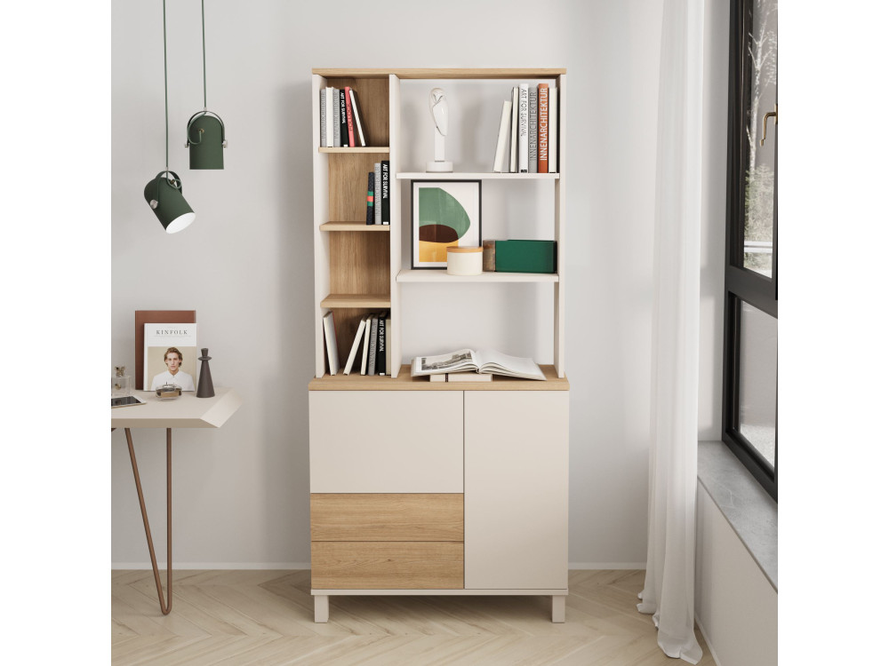 Libreria in legno "Mood" - 85 x 35 x 188 cm - Beige