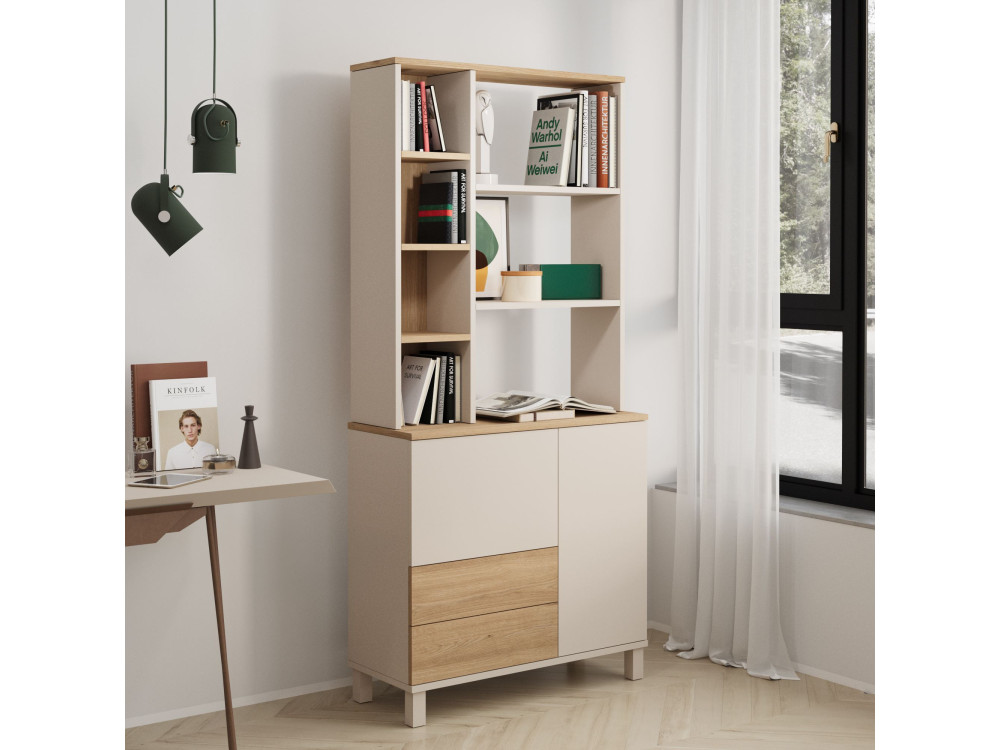 Libreria in legno "Mood" - 85 x 35 x 188 cm - Beige