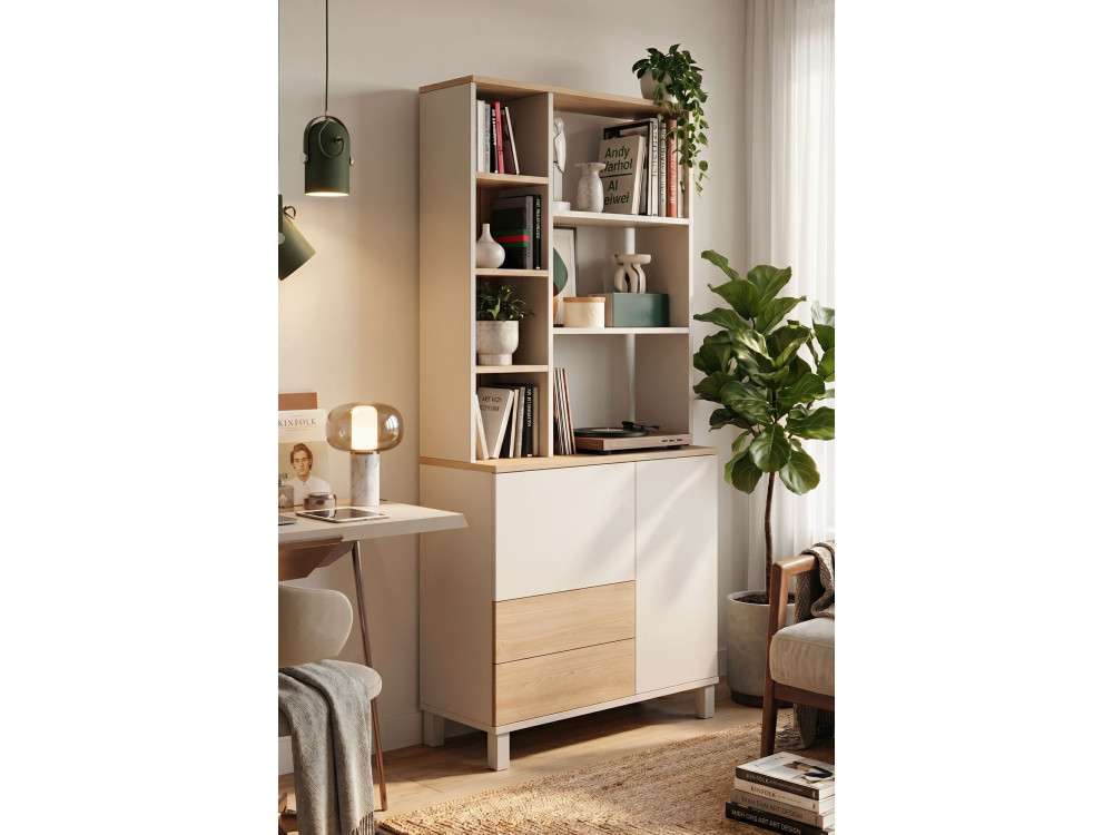Libreria in legno "Mood" - 85 x 35 x 188 cm - Beige