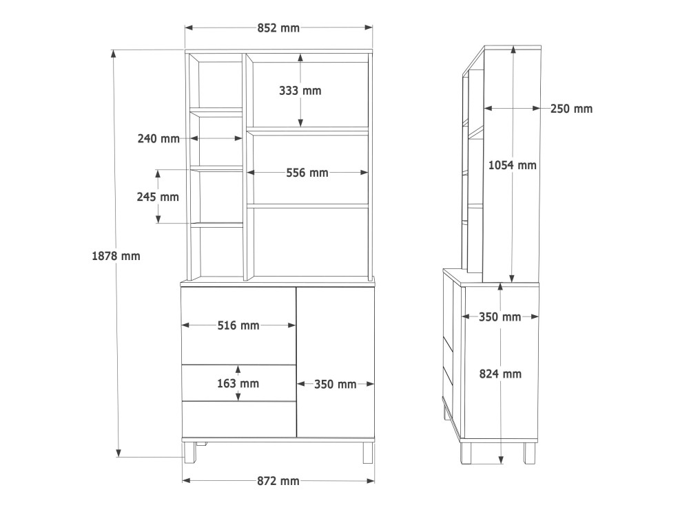 Libreria in legno "Mood" - 85 x 35 x 188 cm - Beige
