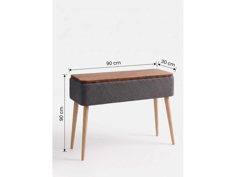 Credenza in legno "Sole" - 90 x 30 x 90 cm - Antracite