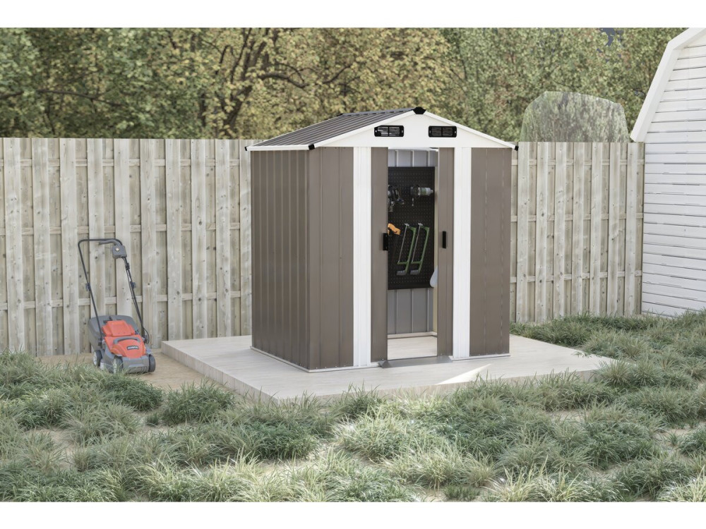Casetta da giardino in metallo "Dallas II" - 2,17 m² - Colore taupe