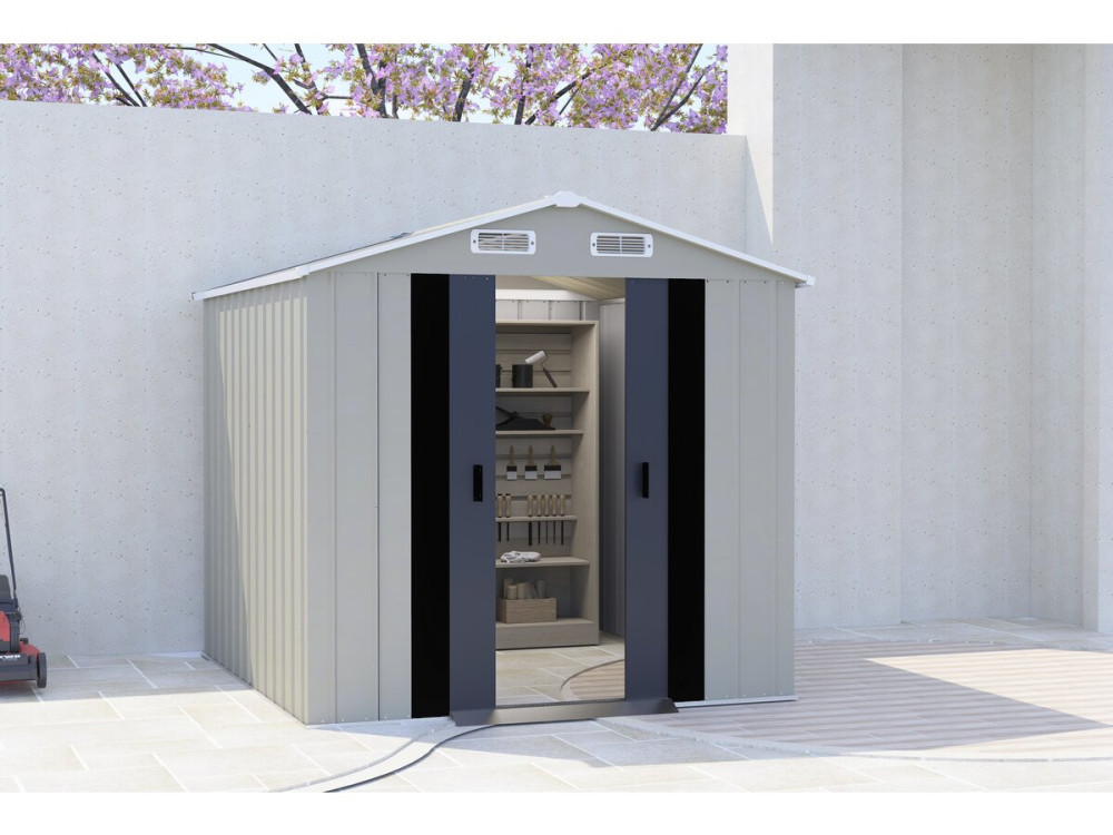 Casetta da giardino in metallo "Nebraska" - 4,12 m² - Grigio