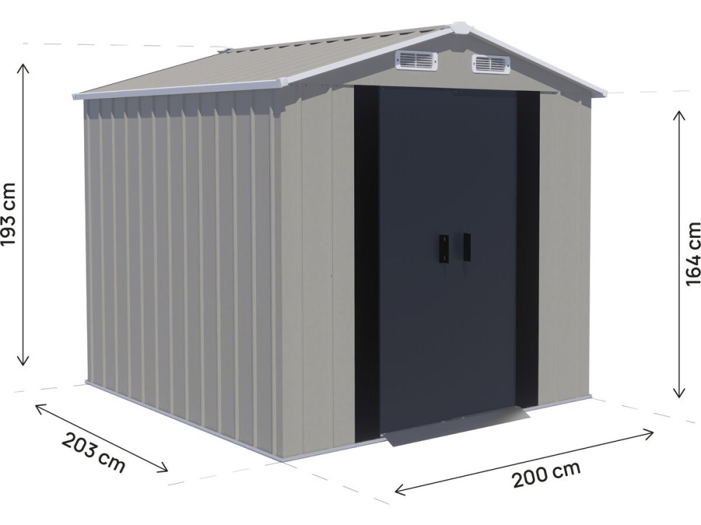 Casetta da giardino in metallo "Nebraska" - 4,12 m² - Grigio