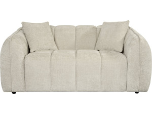 Divano lineare in stile "bubble" in tessuto "Wagram" - 2 posti - Beige