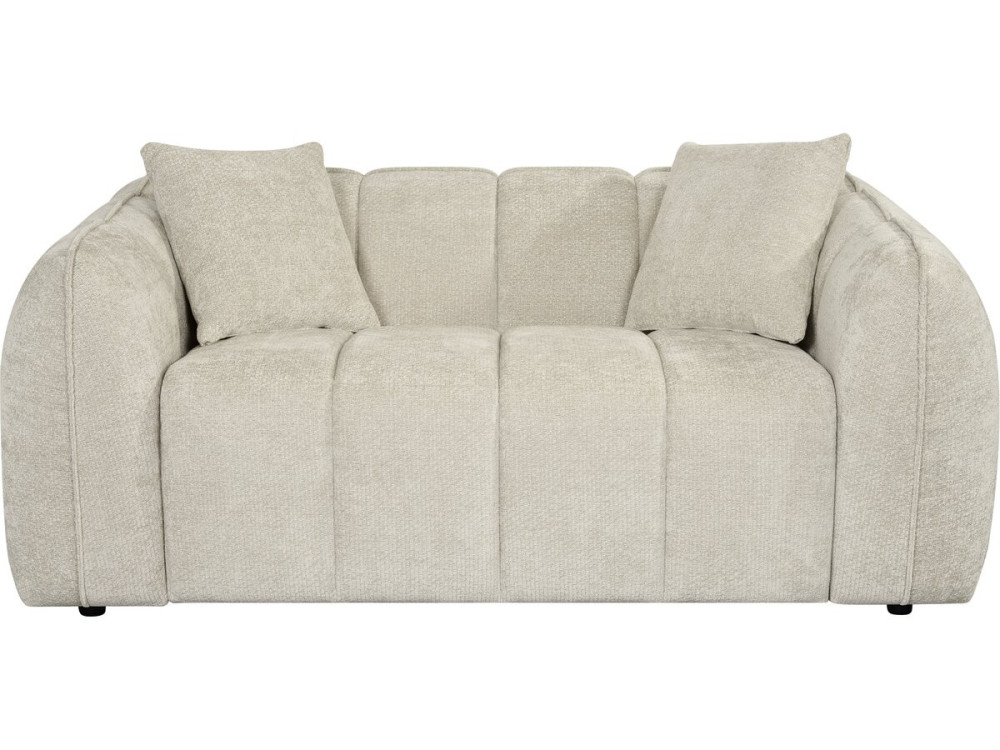 Divano lineare in stile "bubble" in tessuto "Wagram" - 2 posti - Beige