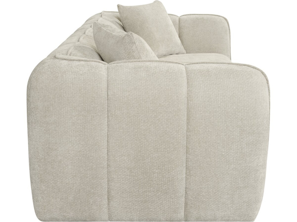Divano lineare in stile "bubble" in tessuto "Wagram" - 2 posti - Beige
