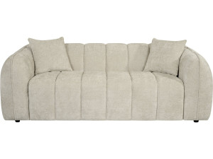 Divano lineare in stile "bubble" in tessuto "Wagram" - 3 posti - Beige