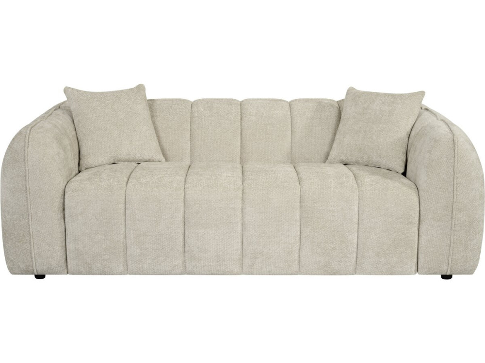Divano lineare in stile "bubble" in tessuto "Wagram" - 3 posti - Beige