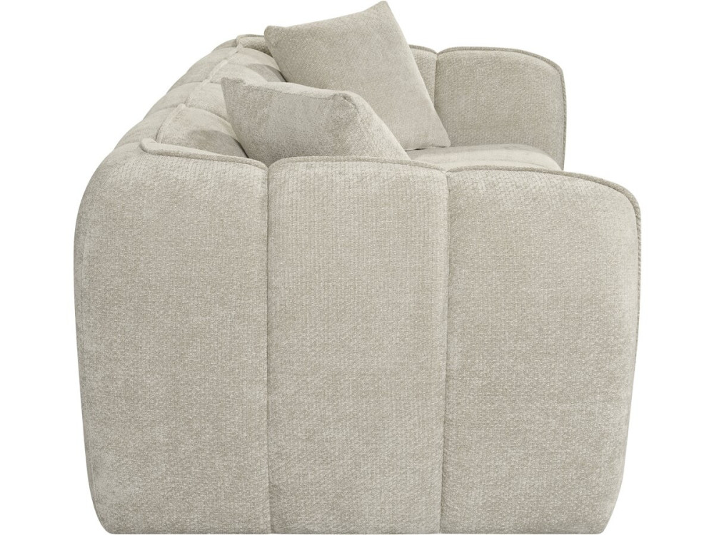 Divano lineare in stile "bubble" in tessuto "Wagram" - 3 posti - Beige