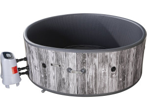 Spa gonfiabile semirigida in PVC effetto legno "Antibes" - 6 posti - Grigio